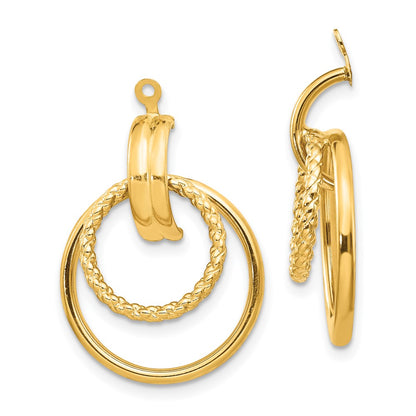 14K Yellow Gold Polished & Twisted Fancy Earring Jackets