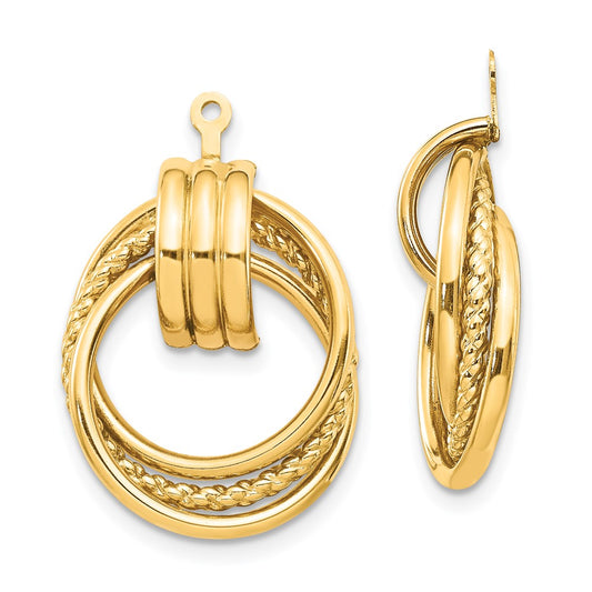 14K Yellow Gold Polished Fancy Earring Jackets