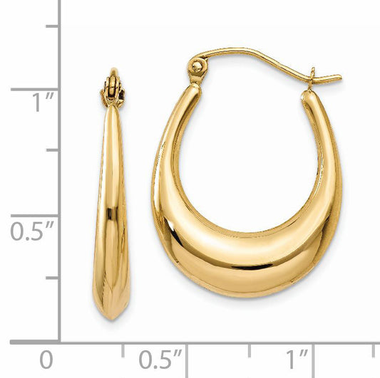 14K Yellow Gold Polished Hoop Earrings