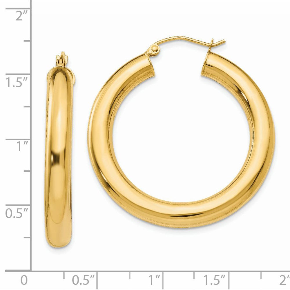14K Yellow Gold Polished 5mm Lightweight Hoop Earrings