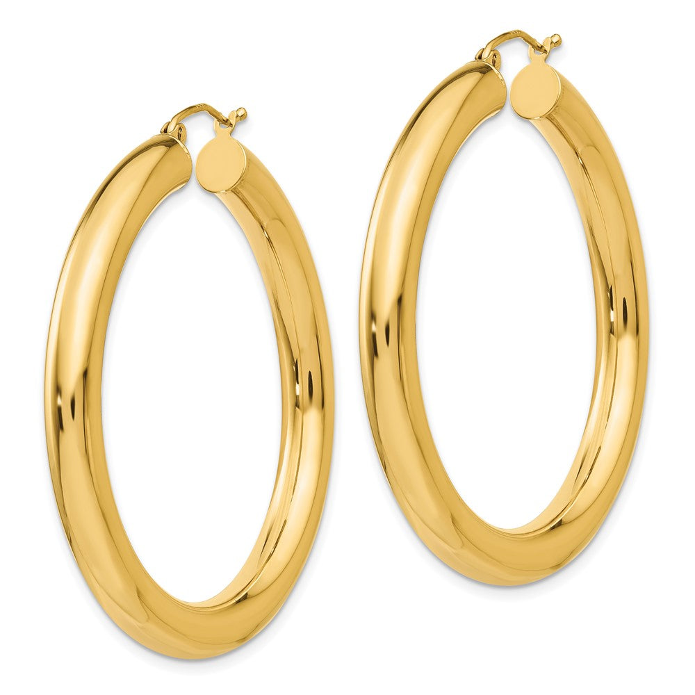 14K Yellow Gold Polished 5mm Lightweight Hoop Earrings