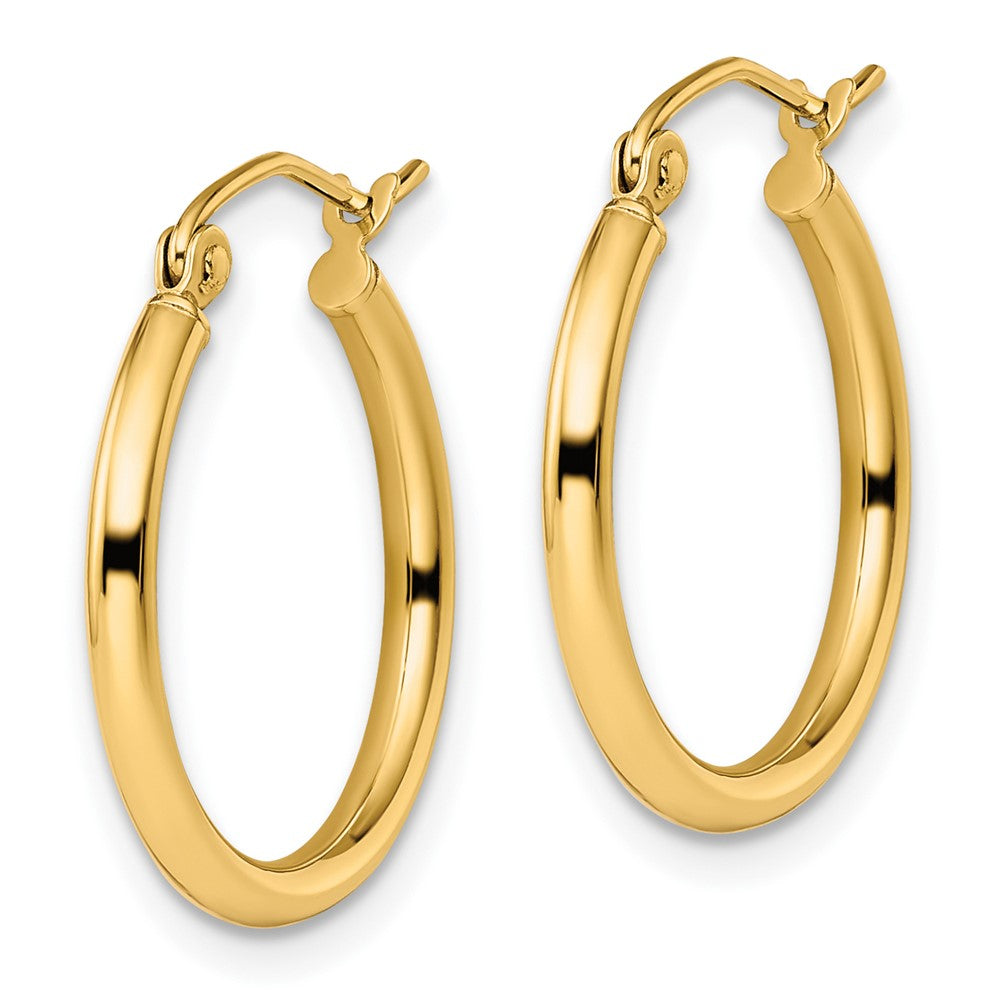 10K Yellow Gold Polished Hinged Hoop Earrings