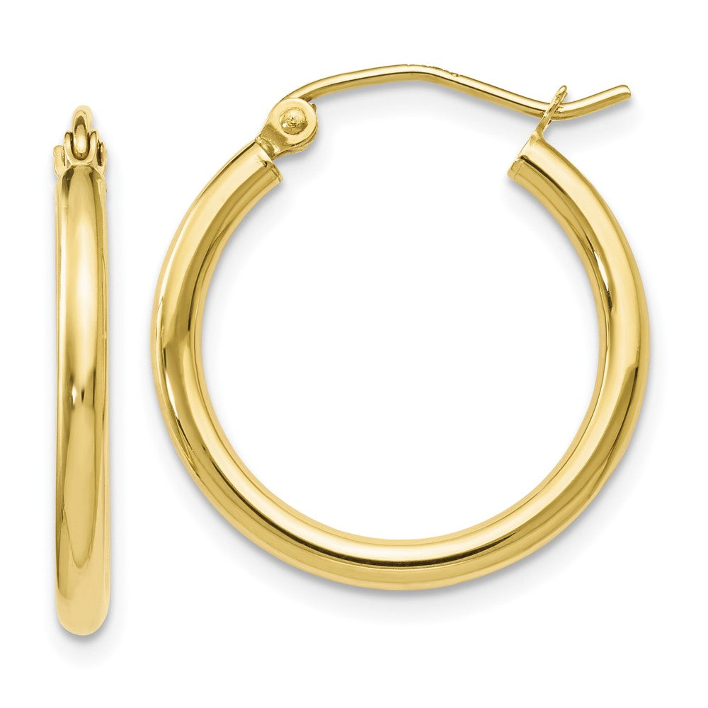 10K Yellow Gold Polished Hinged Hoop Earrings