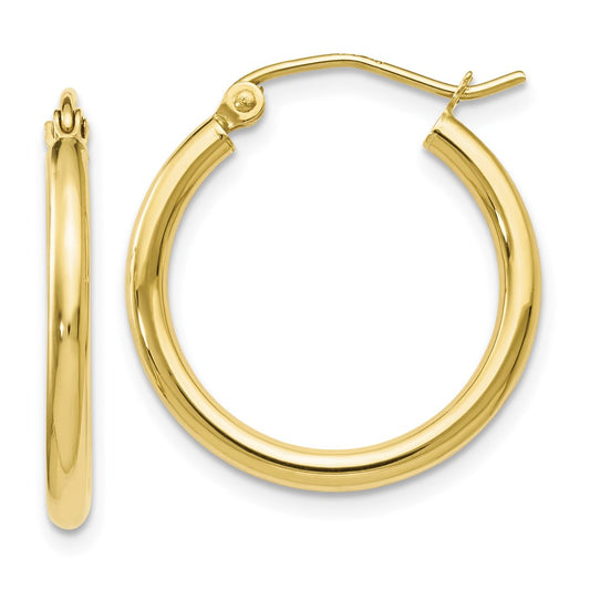 10K Yellow Gold Polished Hinged Hoop Earrings