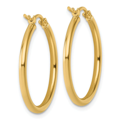 10K Yellow Gold Polished Hinged Hoop Earrings