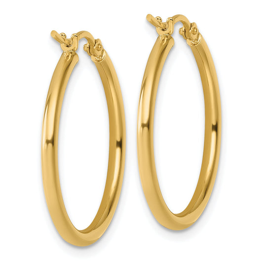 10K Yellow Gold Polished Hinged Hoop Earrings