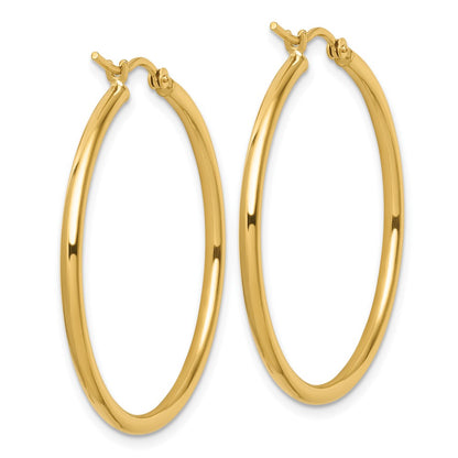 10K Yellow Gold Polished Hinged Hoop Earrings