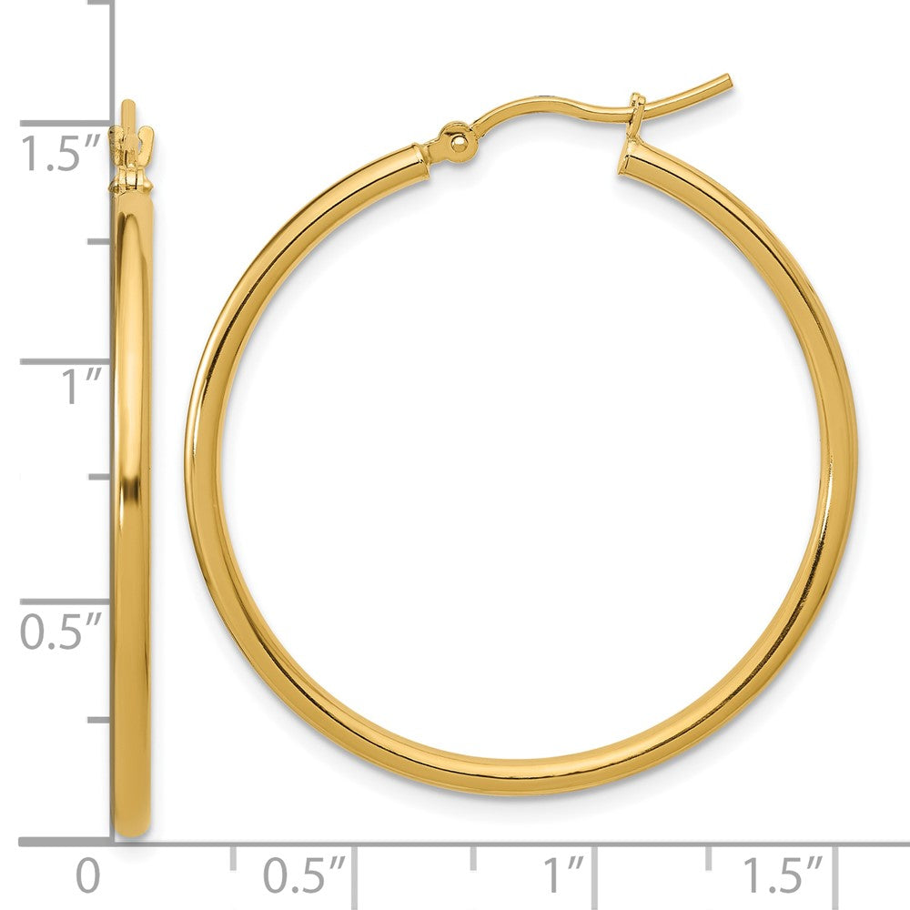 10K Yellow Gold Polished Hinged Hoop Earrings