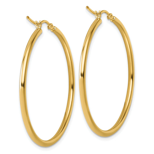 10K Yellow Gold Polished Hinged Hoop Earrings