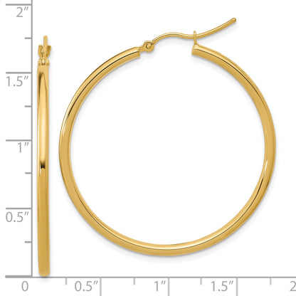 10K Yellow Gold Polished Hinged Hoop Earrings