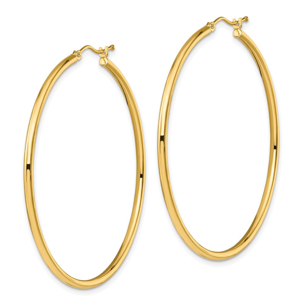 10K Yellow Gold Polished Hinged Hoop Earrings