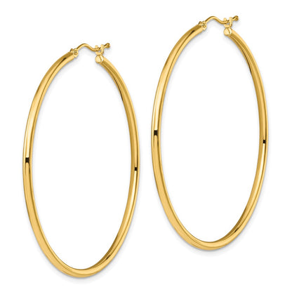 10K Yellow Gold Polished Hinged Hoop Earrings