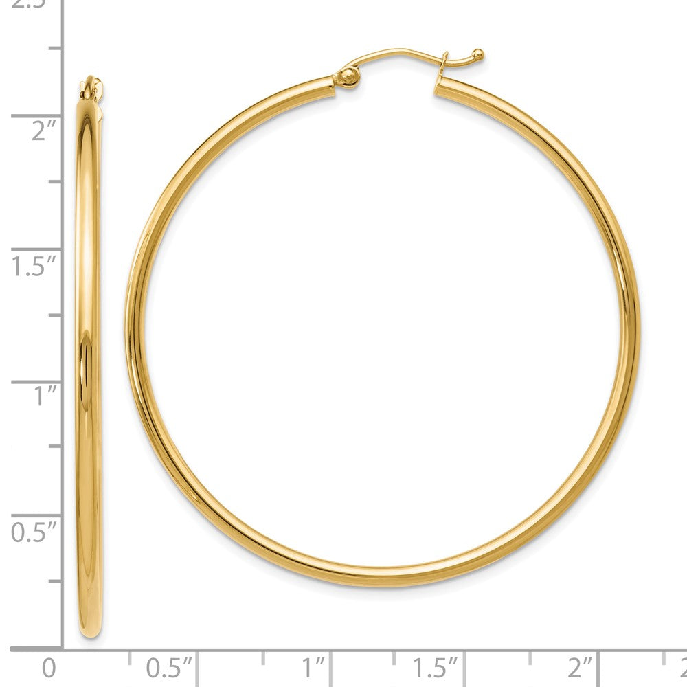 10K Yellow Gold Polished Hinged Hoop Earrings