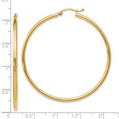 10K Yellow Gold Polished Hinged Hoop Earrings