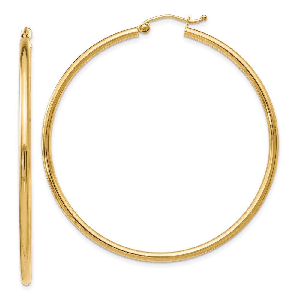 10K Yellow Gold Polished Hinged Hoop Earrings