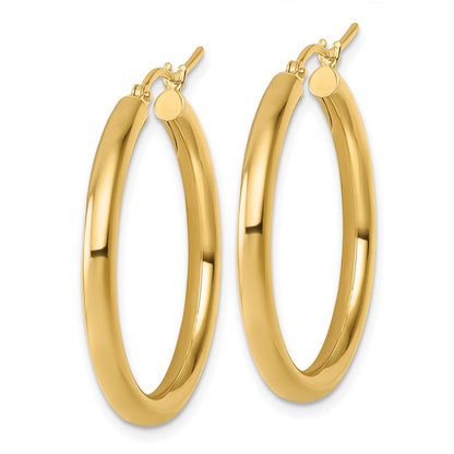 10K Yellow Gold Polished Hinged Hoop Earrings
