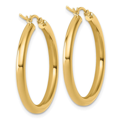 10K Yellow Gold Polished Hinged Hoop Earrings