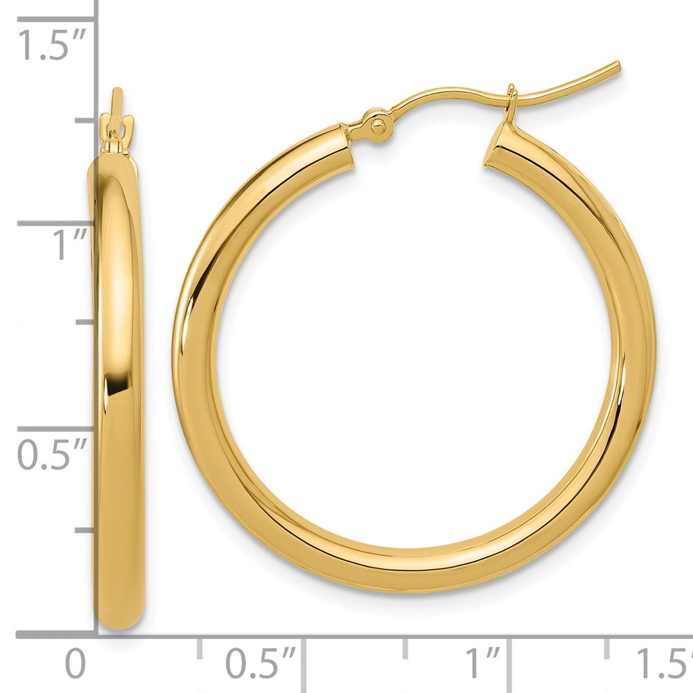 10K Yellow Gold Polished Hinged Hoop Earrings