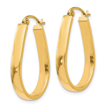 10K Yellow Gold Polished Hinged Hoop Earrings