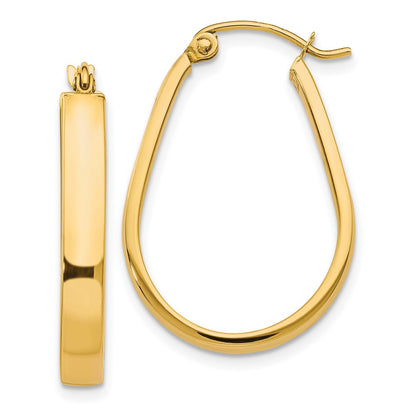 10K Yellow Gold Polished Hinged Hoop Earrings