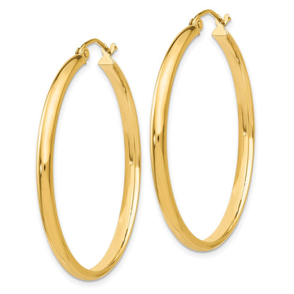 14K Yellow Gold Polished Hoop Earring