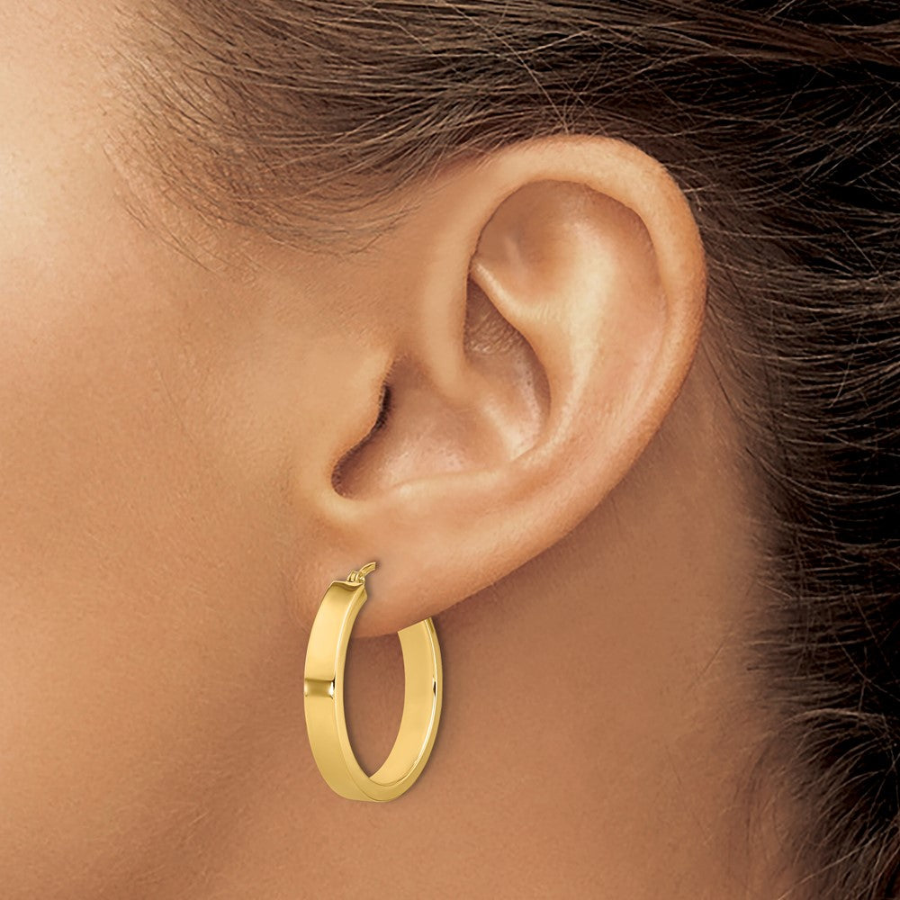 14K Yellow Gold Polished Hoop Earring