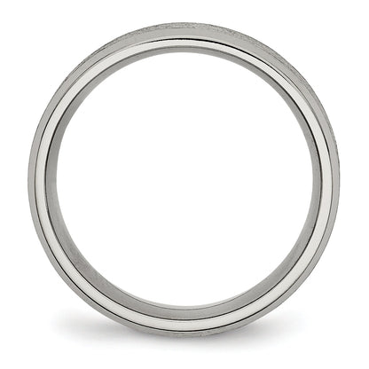 Titanium Beveled Edge 8mm Satin And Brushed Band