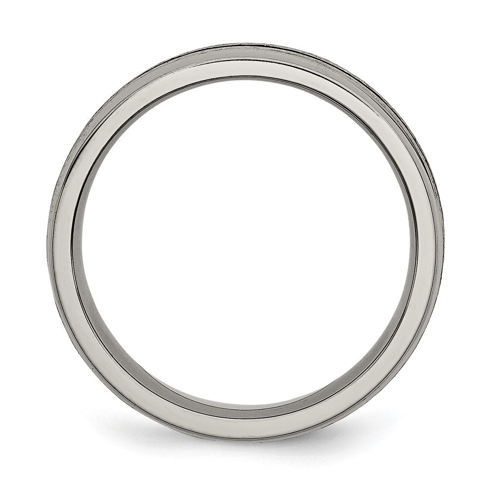 Titanium Black Enamel 6mm Satin And Polished Band