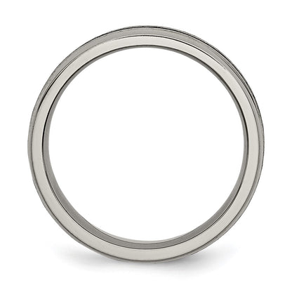 Titanium Black Enamel 6mm Satin And Polished Band