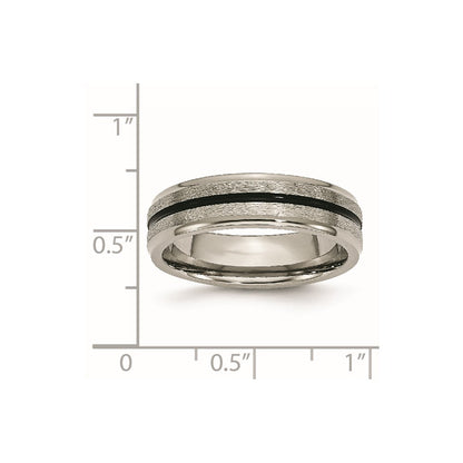 Titanium Black Enamel 6mm Satin And Polished Band