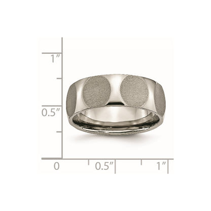 Titanium Faceted 8mm Satin Band
