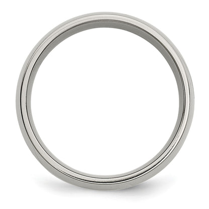 Titanium/14K Two Tone Titanium Polished 14K Yellow Inlay 8mm Band (Size 7 Only)