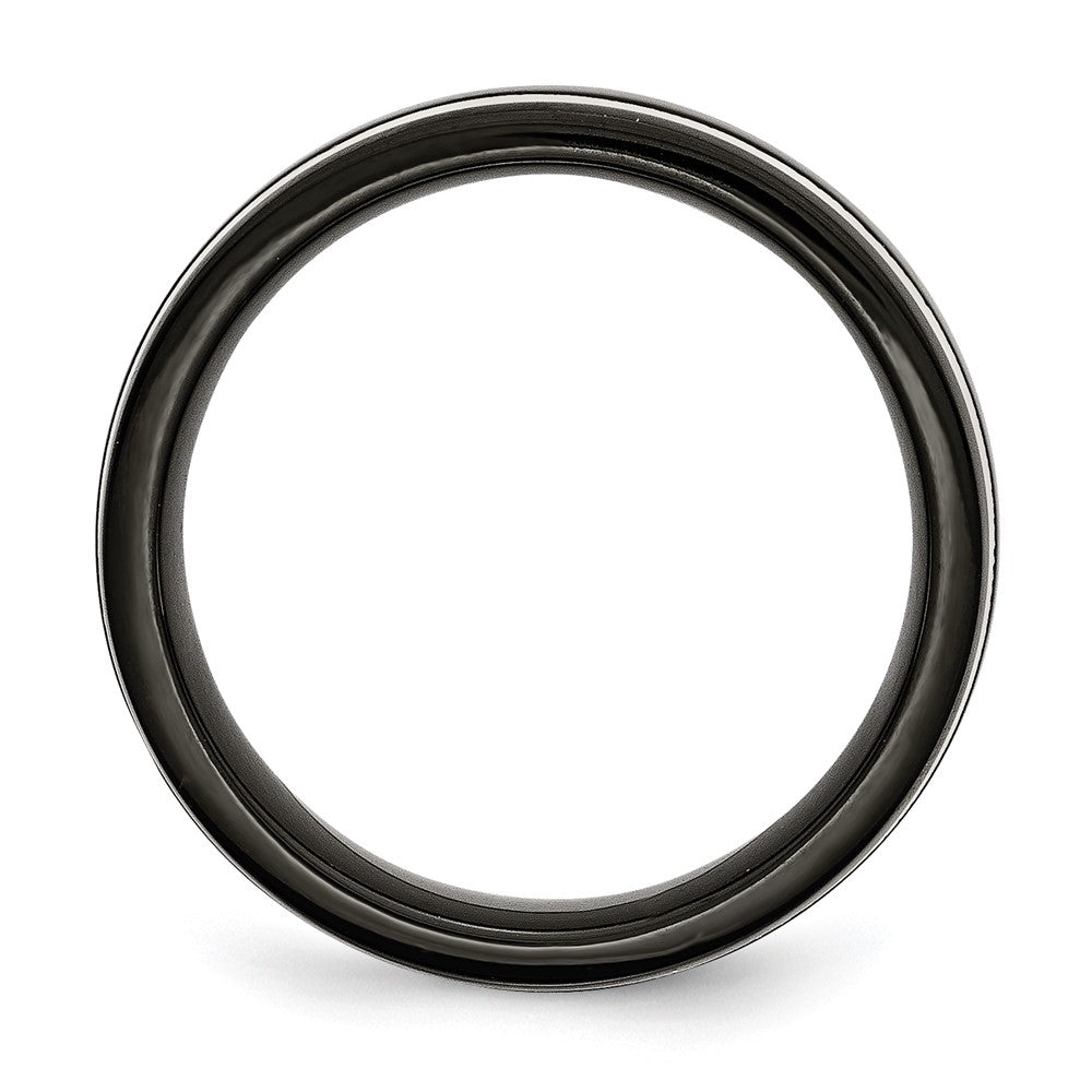 Titanium 8mm Black Ip Plated Polished Band