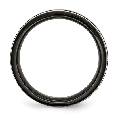 Titanium 8mm Black Ip Plated Polished Band