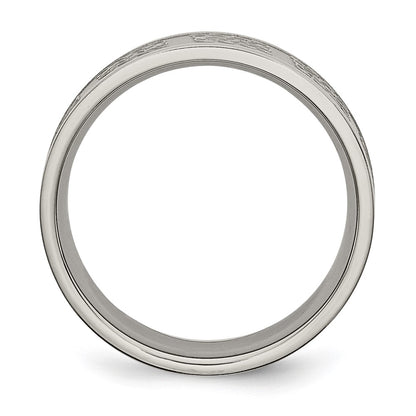 Titanium Satin Center 7mm Fancy Design Band