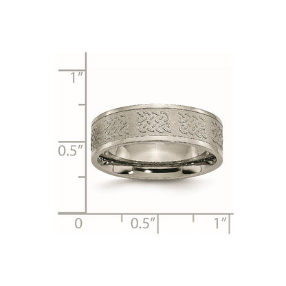 Titanium Satin Center 7mm Fancy Design Band