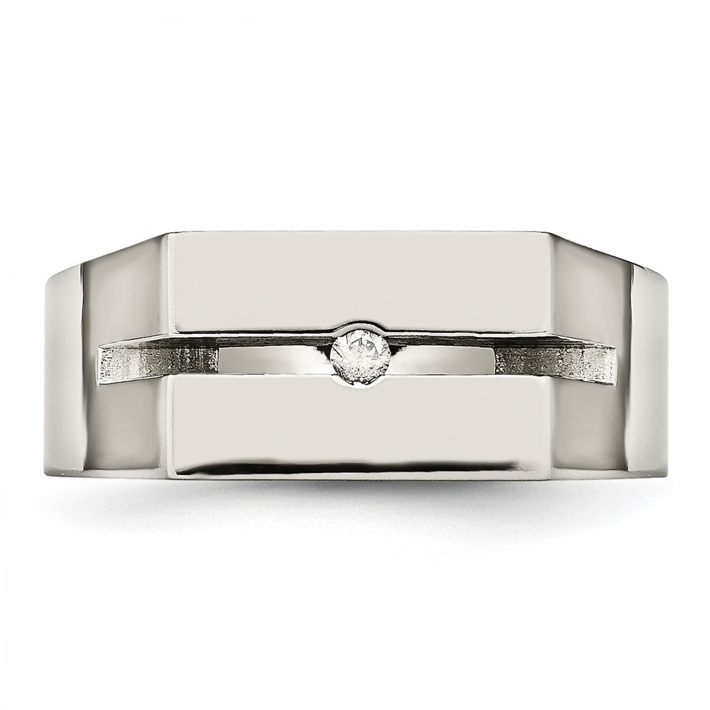 Titanium With Diamond Polished Band