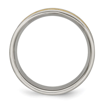 Titanium Brushed And Yellow Ip Plated Mens 8mm Band