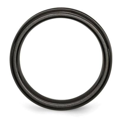 Titanium Black Ti Domed 6mm Polished Band