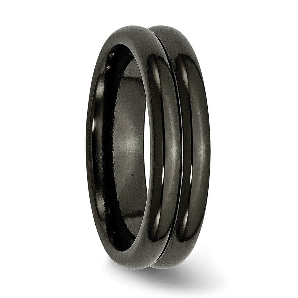 Titanium Black Ti Domed 6mm Polished Band