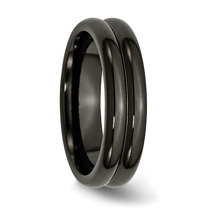 Titanium Black Ti Domed 6mm Polished Band