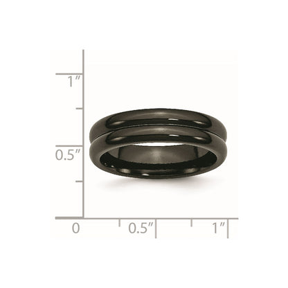 Titanium Black Ti Domed 6mm Polished Band