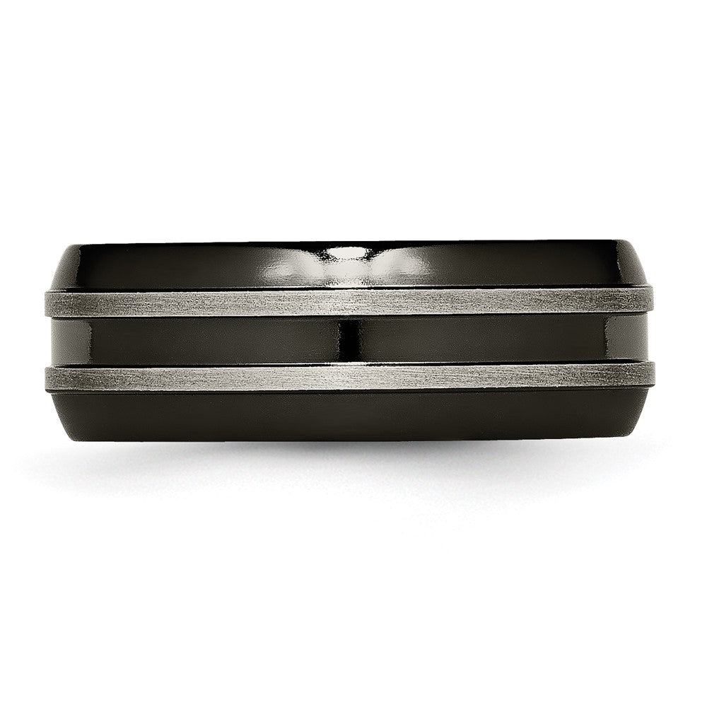 Titanium Grey & Black Ti Brushed And Polished 8mm Band