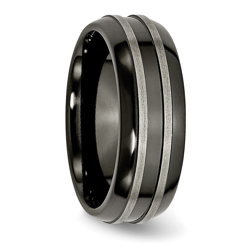 Titanium Grey & Black Ti Brushed And Polished 8mm Band