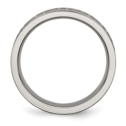 Titanium Greek Key 6mm Satin & Polished Band