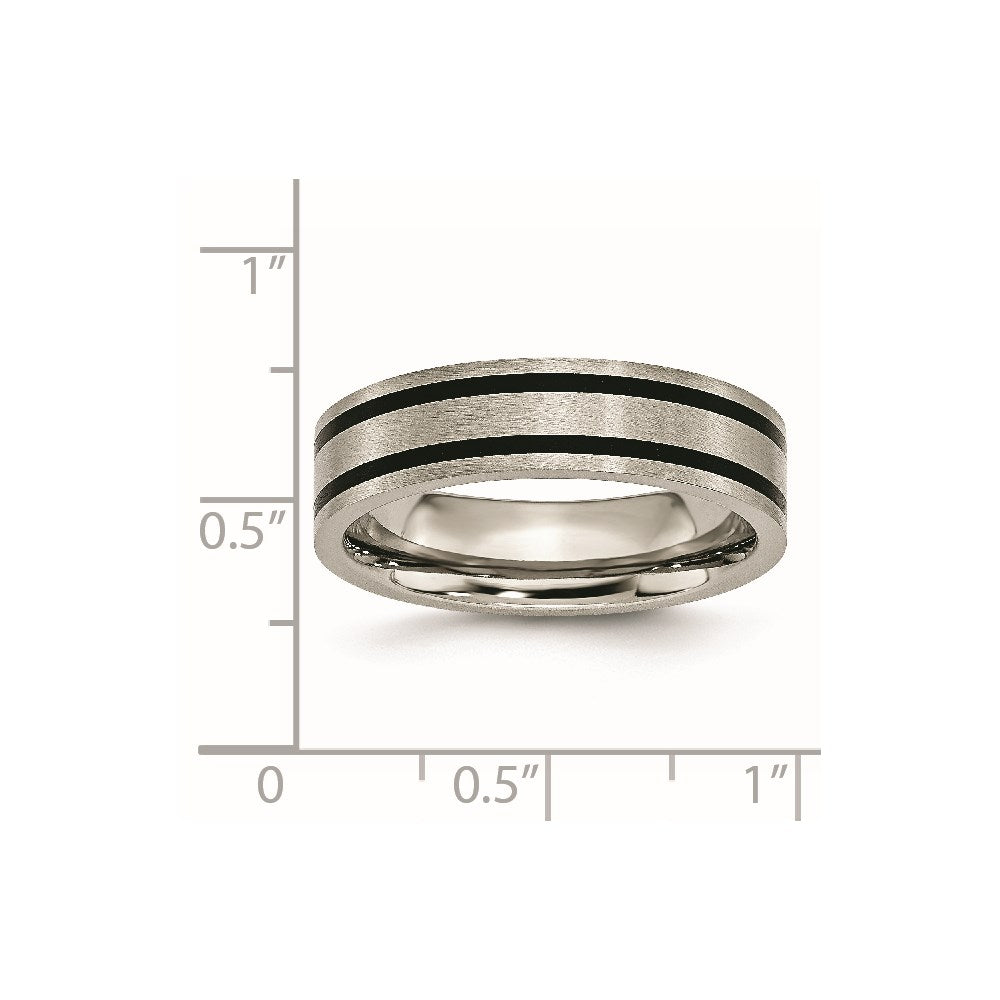 Titanium Brushed Enameled Flat 6mm Band