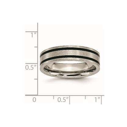 Titanium Brushed Enameled Flat 6mm Band