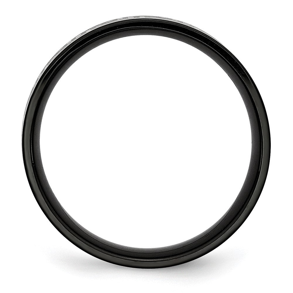 Titanium Black Ip Plated Greek Key Laser Etched 8mm Brushed/Polished Band