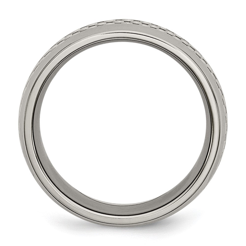 Titanium Polished Grey Carbon Fiber Inlay 8mm Band