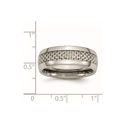 Titanium Polished Grey Carbon Fiber Inlay 8mm Band